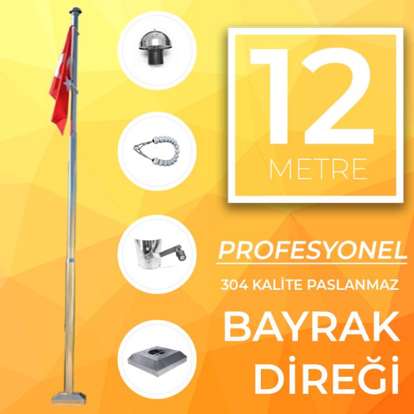 12 Metre Profesyonel Bayrak Direği