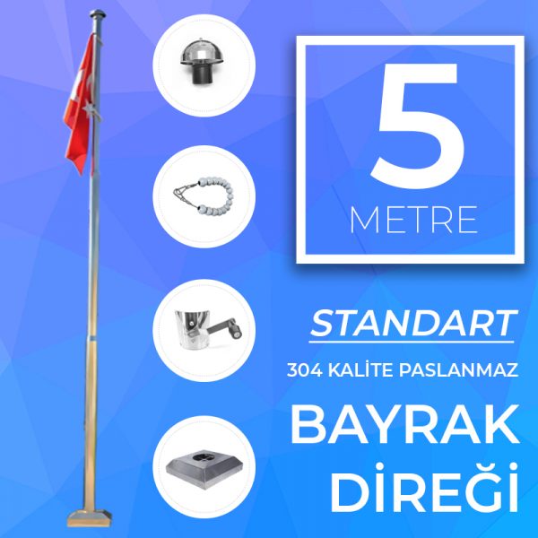 5 Metre Standart Bayrak Direği