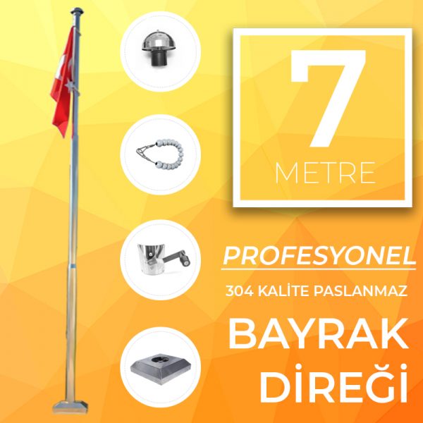 7 Metre Profesyonel Bayrak Direği