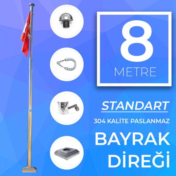 8 Metre Standart Bayrak Direği