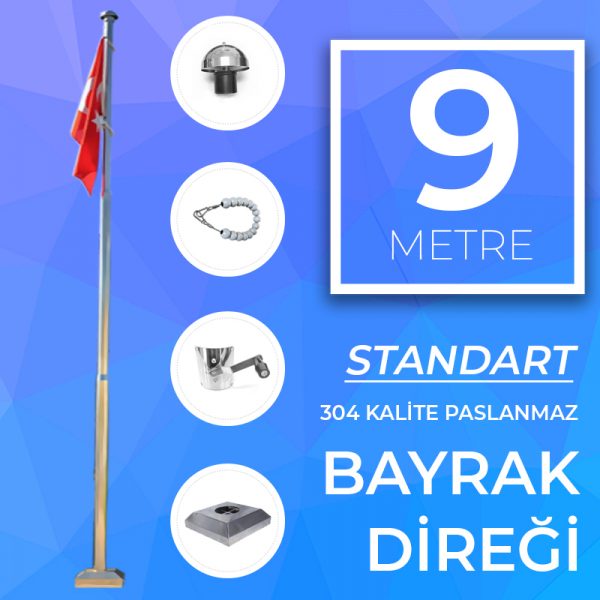 9 Metre Standart Bayrak Direği